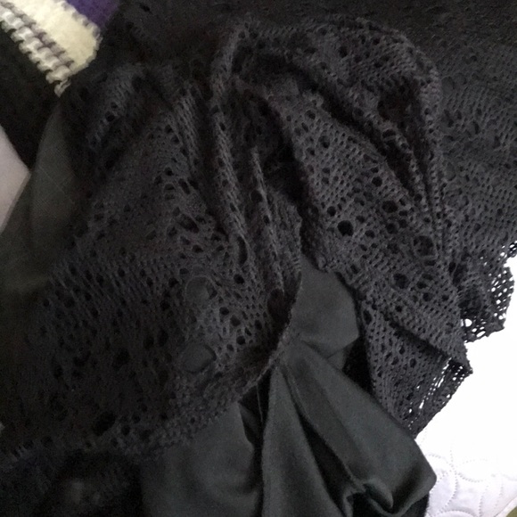 Black Crochet Knit Lace Maxi Skirt by Fickle - Picture 7 of 7